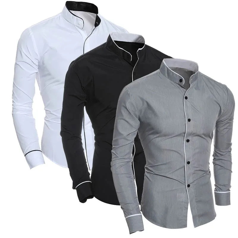 Korean Version Slim Fit Long Sleeve Shirt